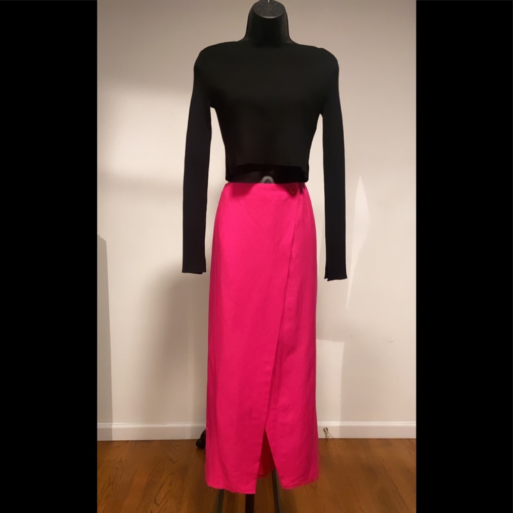 Asymmetrical Hot Pink Wrap Skirt by by Scott Taylor